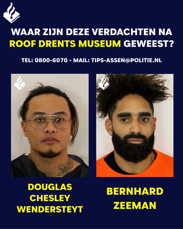 Poliția olandeză a dezvăluit identitatea și a publicat fotografiile a doi dintre cei trei suspecți arestați în legătură cu furtul din 25 ianuarie (foto: politie.nl)