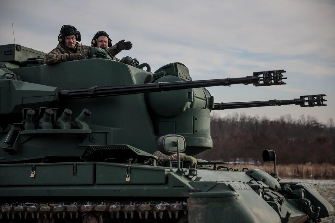 Sistem antiaerian Gepard lângă Kiev FOTO EPA-EFE