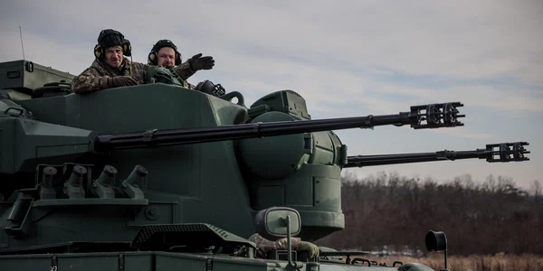 Sistem antiaerian Gepard lângă Kiev FOTO EPA-EFE