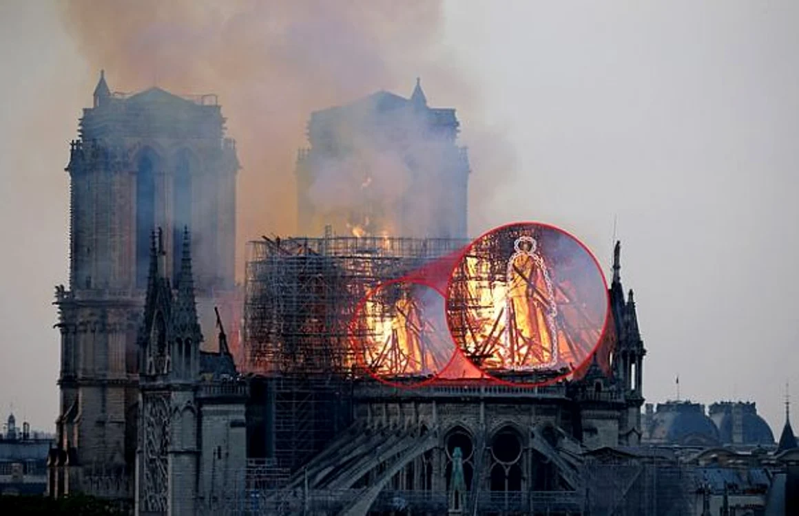 Iisus in incendiul din Notre Dame