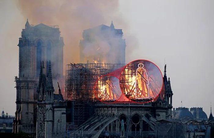 Iisus in incendiul din Notre Dame