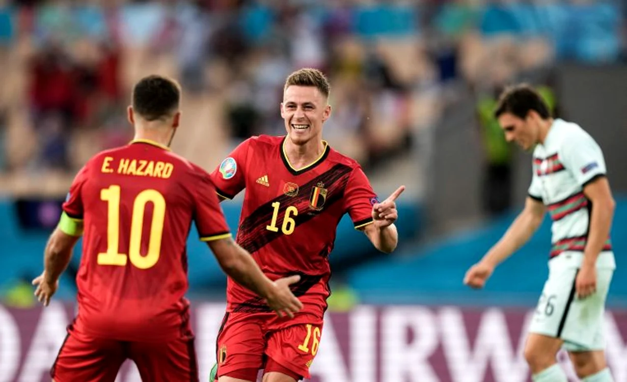 
    Thorgan Hazard a alergat direct în brațele fratelui său după golul marcat contra Portugaliei la Euro 2020FOTO: EPA  