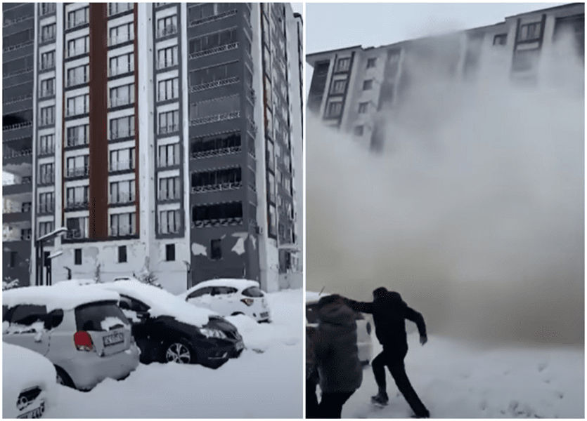 Momentul în care un bloc nou, „rezistent la cutremur”, se prăbușește în Turcia VIDEO