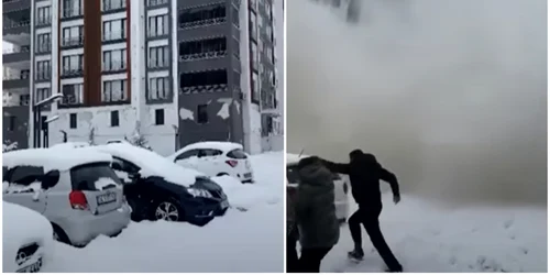 Momentul în care un bloc nou se prăbușește în Turcia FOTO captură video