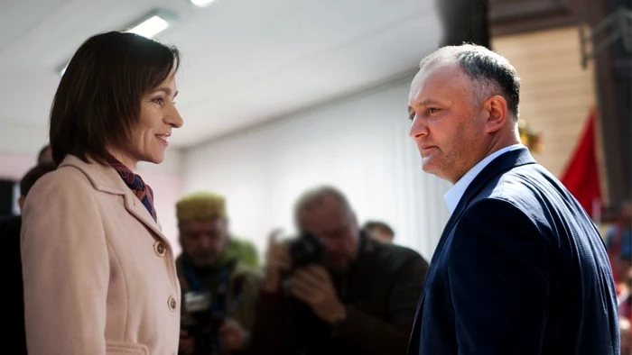 Preşedintele PAS,Maia Sandu şi preşedintele R.Moldova, Igor Dodon    Sursa Foto:Blacknews.ro