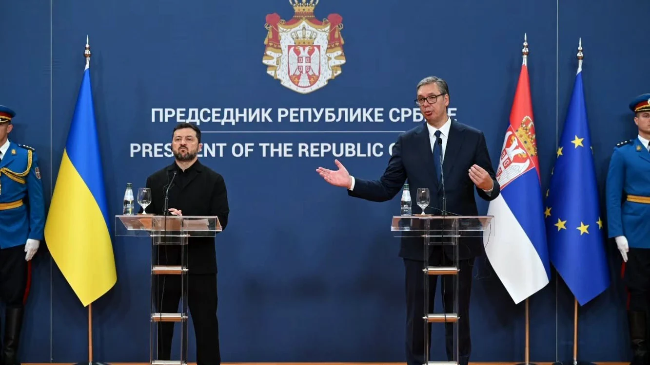  Volodimir Zelenski și Aleksandr Vucici, întâlnire la Belgrad