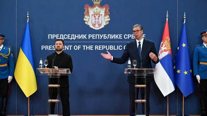  Volodimir Zelenski și Aleksandr Vucici, întâlnire la Belgrad