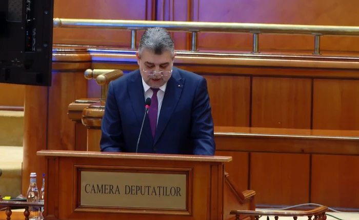 M;arcel Ciolacu, în Parlament. FOTO captură video Facebook