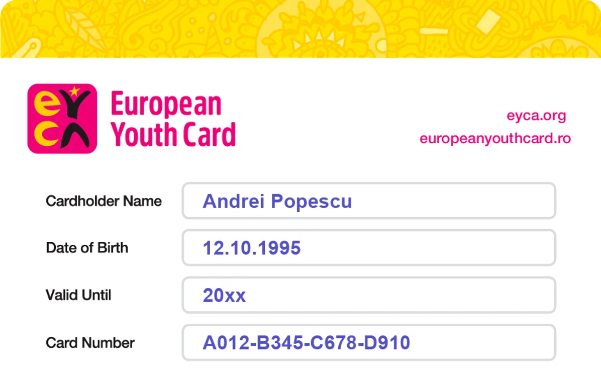 Aspectul cardului european / Foto: europeanyouthcard.ro