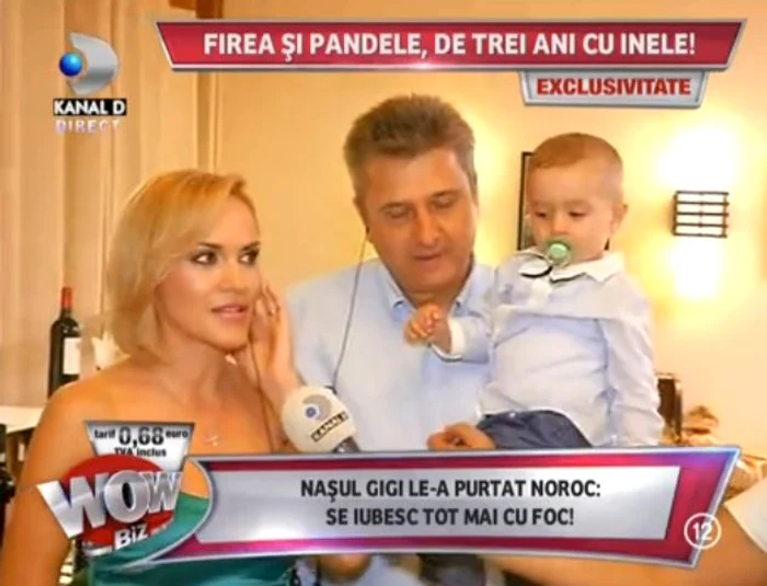 Gabriela Vrânceanu şi Florentin Pandele au sărbătorit trei ani de căsnicie la un restaurant (captură: WOWbiz)