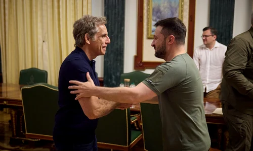 Ben Stiller l a vizitat pe președintele Volodimir Zelenski jpg