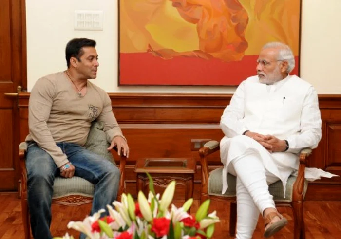 Salman Khan si Narendra Modi FOTO AFP