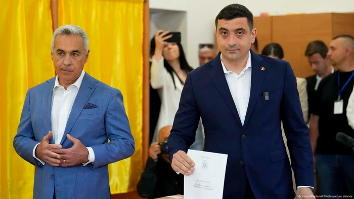 Fostul candidat Călin Georgescu şi actualul favorit la câştigarea acestora, George Simion