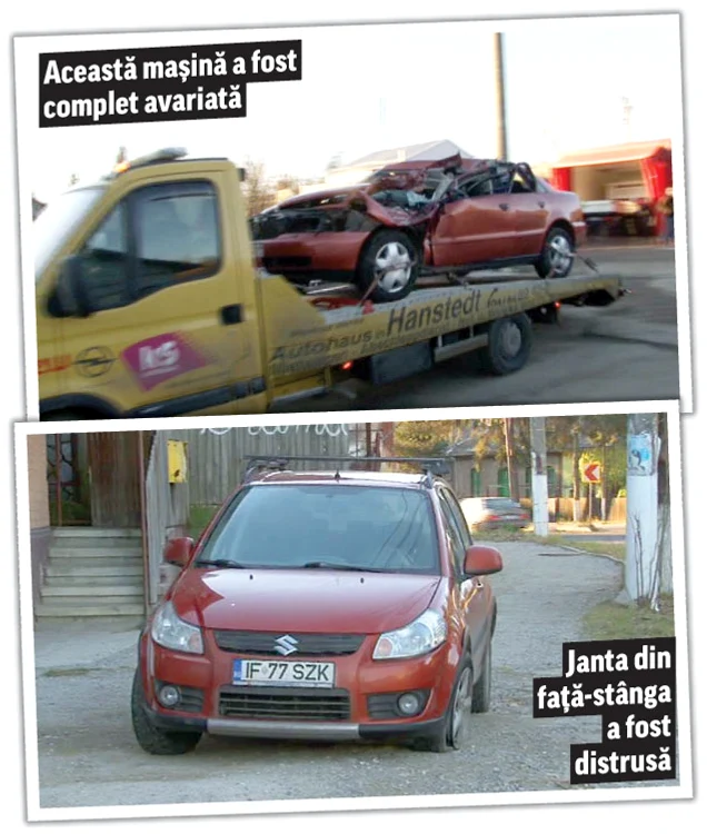 
    Aceasta este macaraua  care a căzut din camion şi  a avariat autoturismele  