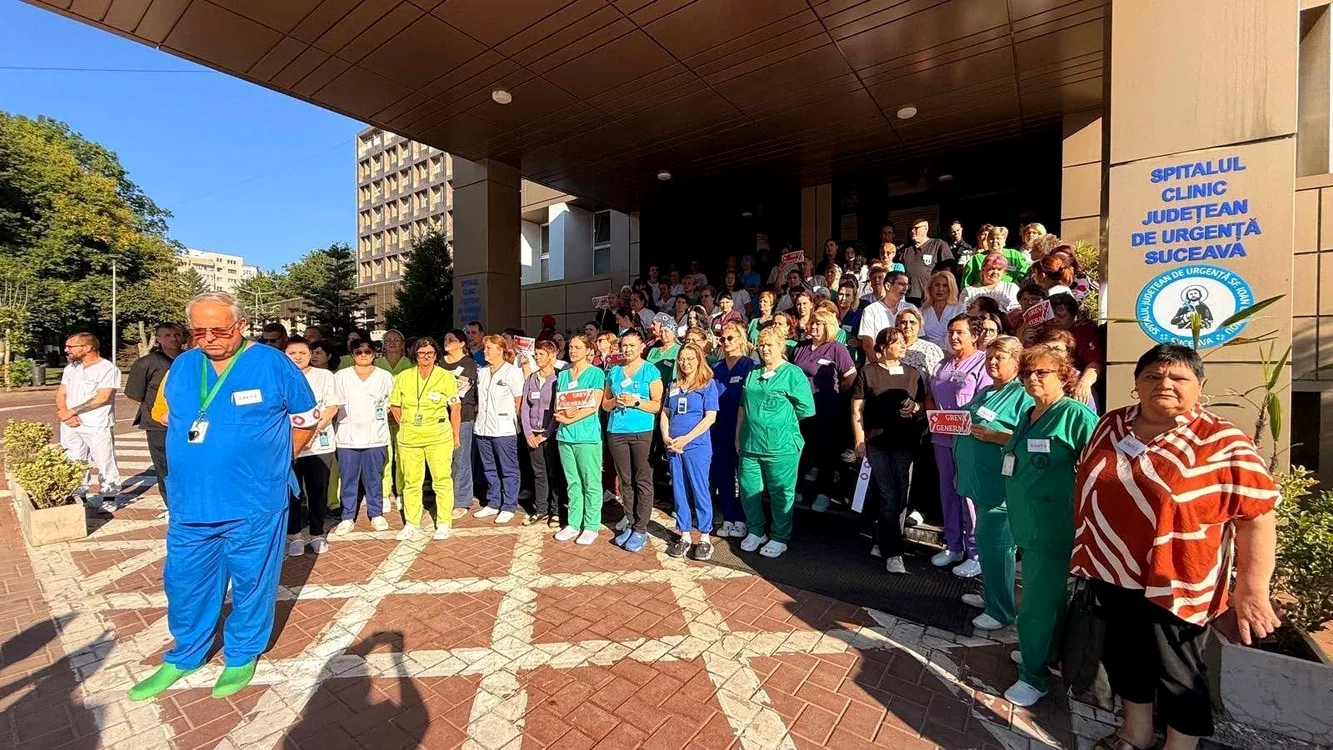 Se protestează și la Spitalul Clinic Județean de Urgență Suceava Foto: Sanitas 