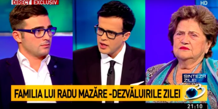 Răducu Mazăre, Mihai Gâdea şi Gabriela Mazăre FOTO Captură Antena 3