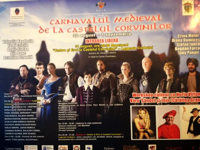 Pe 31 august, Diana Dumitrescu va urca pe scena Carnavalului de la Hunedoara şi va juca în piesa "Umbre şi eroi la Castelul Corvinilor" (foto: Facebook)