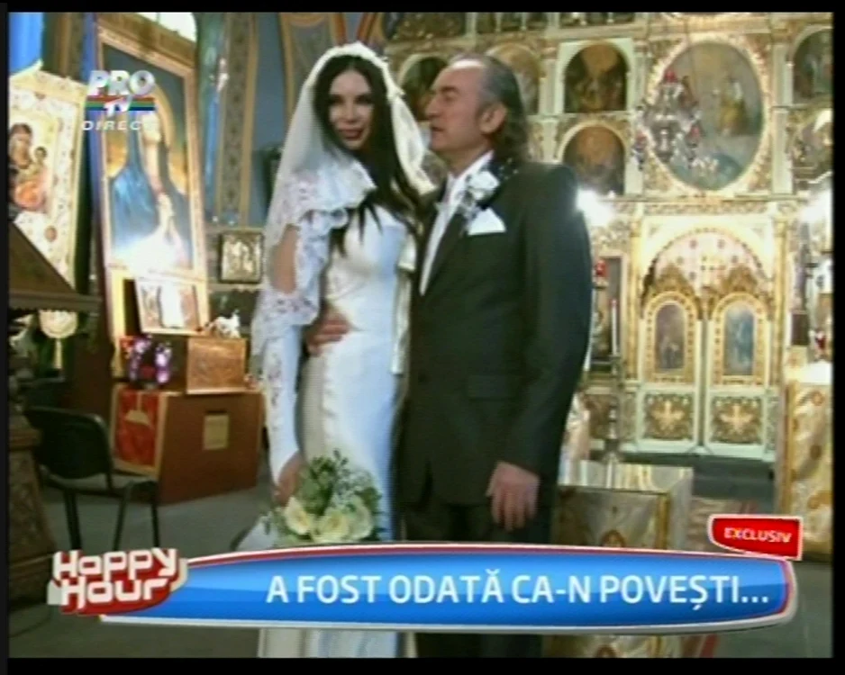 Miron şi Marinela s-au căsătorit sâmbăta trecută la Braşov (captură foto Happy Hour)