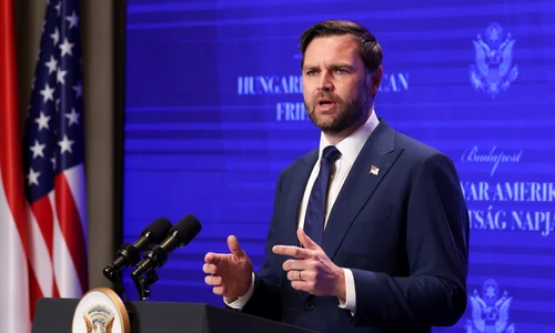 JD Vance la conferința de presă cu Viktor Orban FOTO profimedia jpg