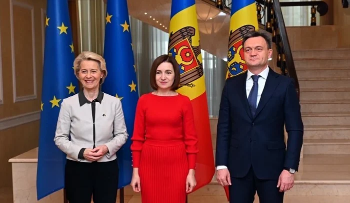 Ursula von der Leyen, Maia Sandu și Dorin Recean. FOTO Twitter