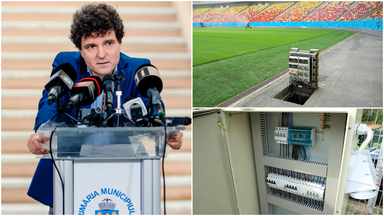 Edilul, vinovat pentru defecțiunile VAR de pe Arena Națională? Foto: colaj Facebook/Nicușor Dan