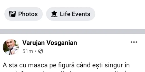 Varujan Vosganian cugetare de pandemie