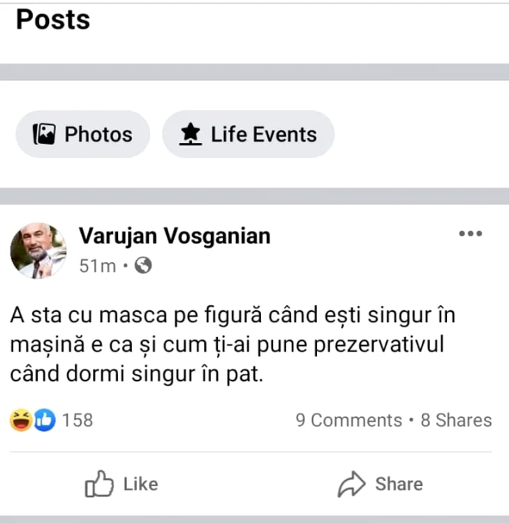 Varujan Vosganian cugetare de pandemie