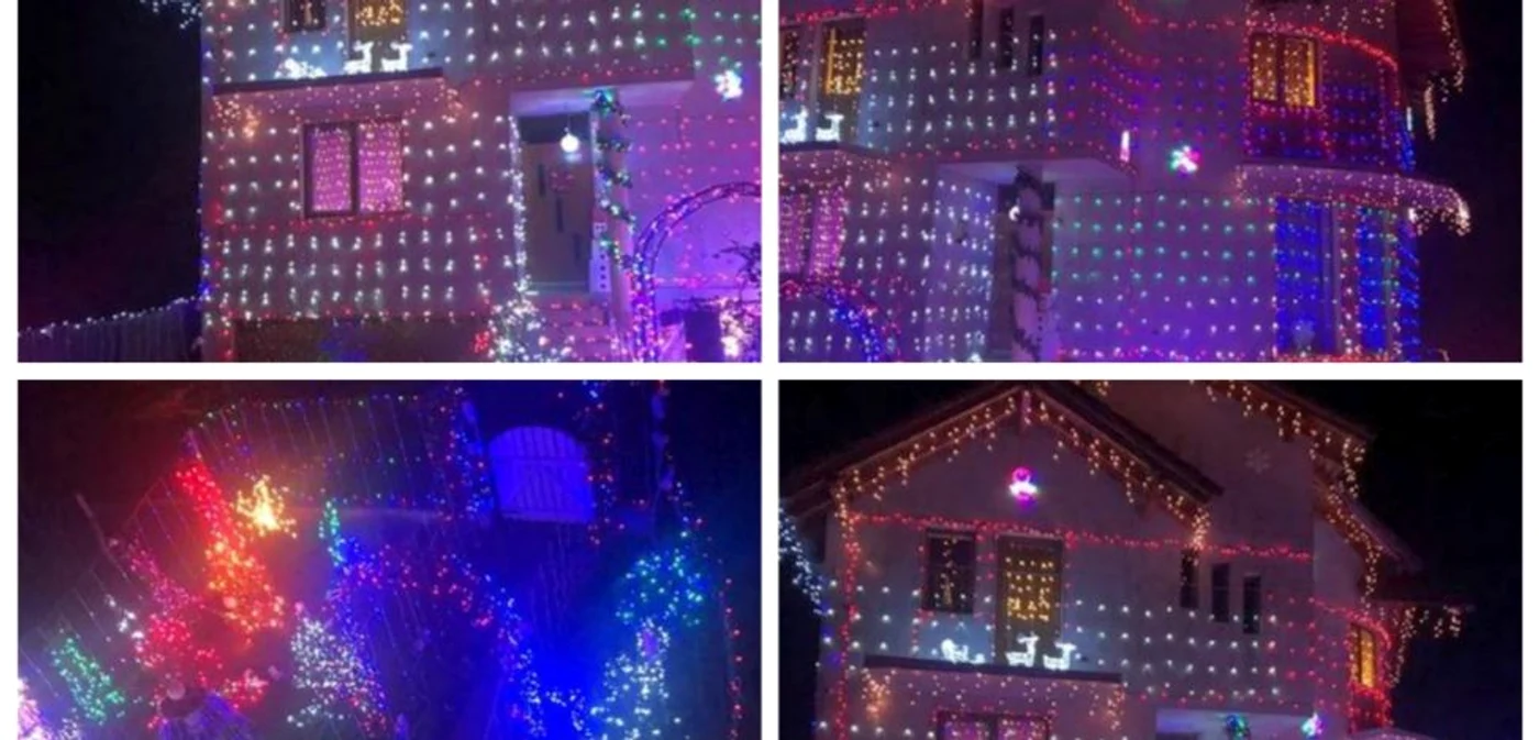 Casa împodobită cu mii de beculeţe a devenit o atracţie turistică