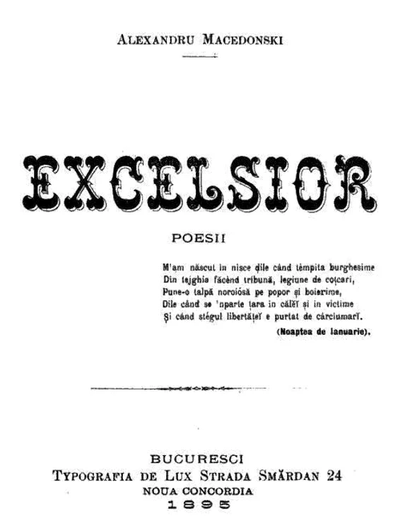 Volumul de poezii „Excelsior”, scris de Alexandru Macedonski