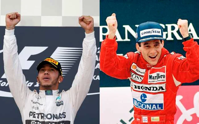 Lewis Hamilton şi Ayrton Senna. FOTO AP