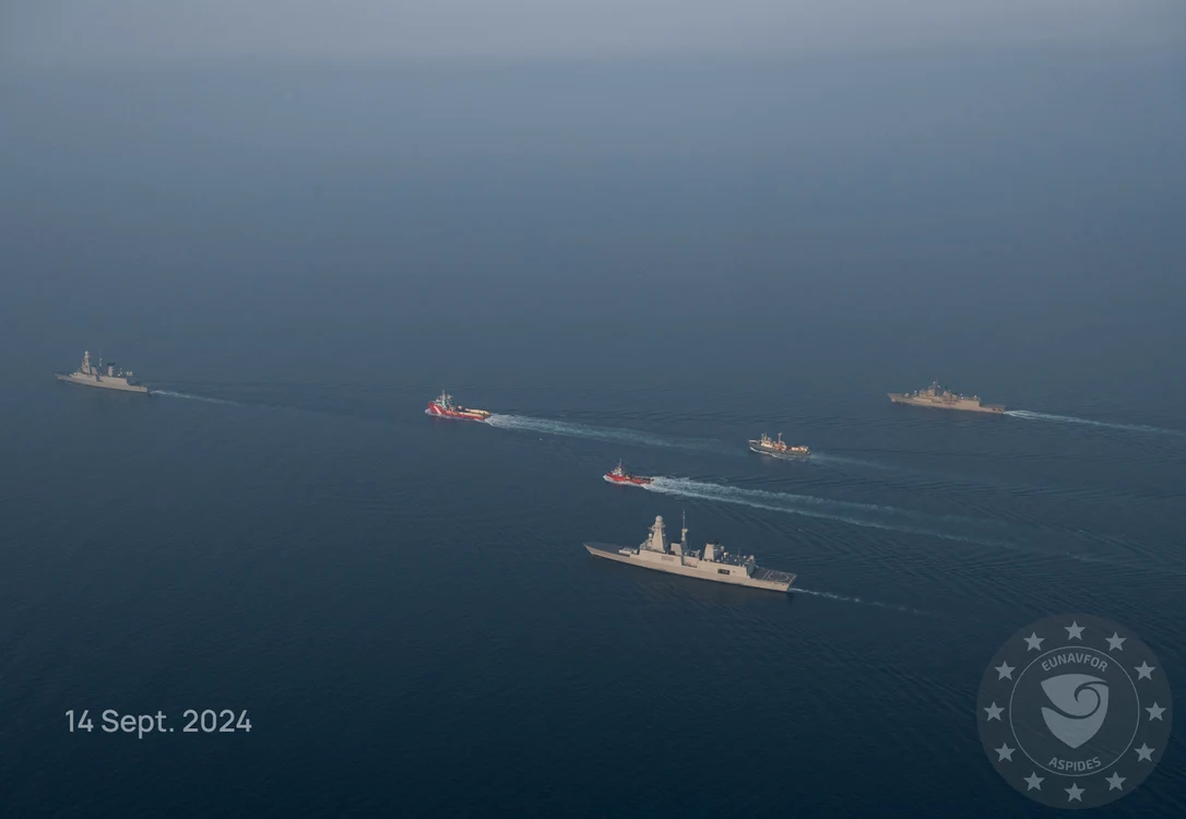 Nave din cadrul Operațiunii Aspides a UE în Marea Roșie FOTO PROFIMEDIA