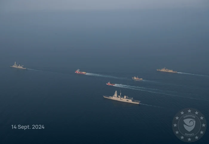 Nave din cadrul Operațiunii Aspides a UE în Marea Roșie FOTO PROFIMEDIA