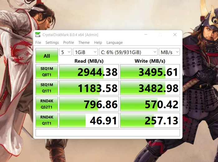 MSI Katana GF66 test viteza SSD