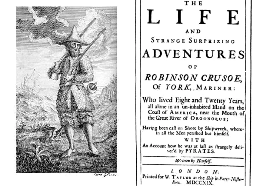 Robinson Crusoe - Prima ediție. FOTO Wikipedia