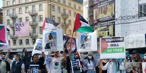 Miting pro Palestina de la Timişoara FOTO Ş.Both