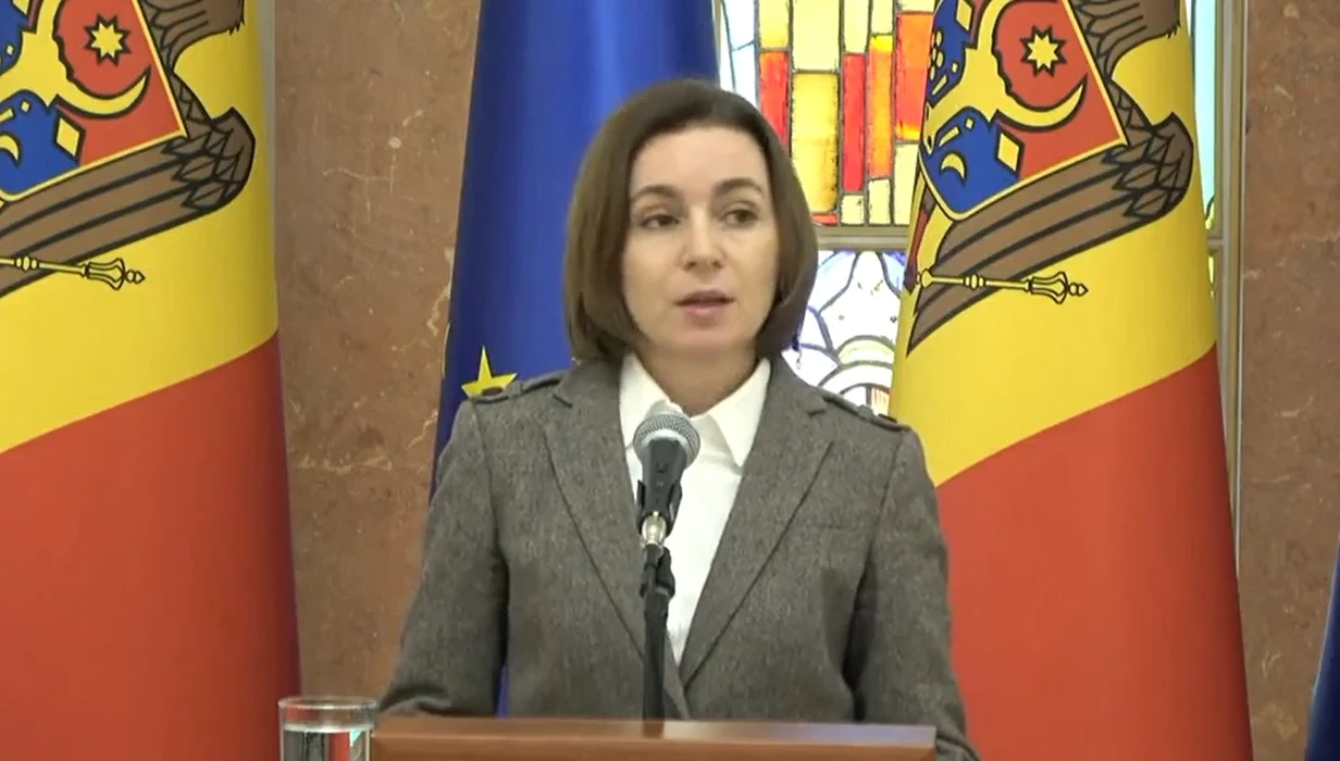 Maia Sandu, în timpul briefingului de presă organizat azi. Sursa foto: captură Facebook/ Maia Sandu