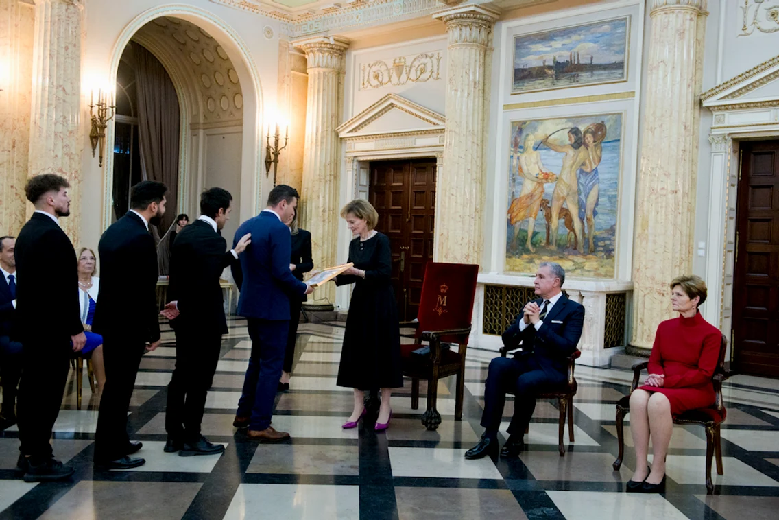 Principesa Elena, Majestatea Sa Margareta și Principele Radu la serata dedicată Curajului Civic. FOTO: Daniel Angelescu, Casa Majestății Sale