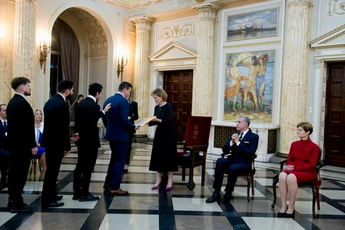 Principesa Elena, Majestatea Sa Margareta și Principele Radu la serata dedicată Curajului Civic. FOTO: Daniel Angelescu, Casa Majestății Sale