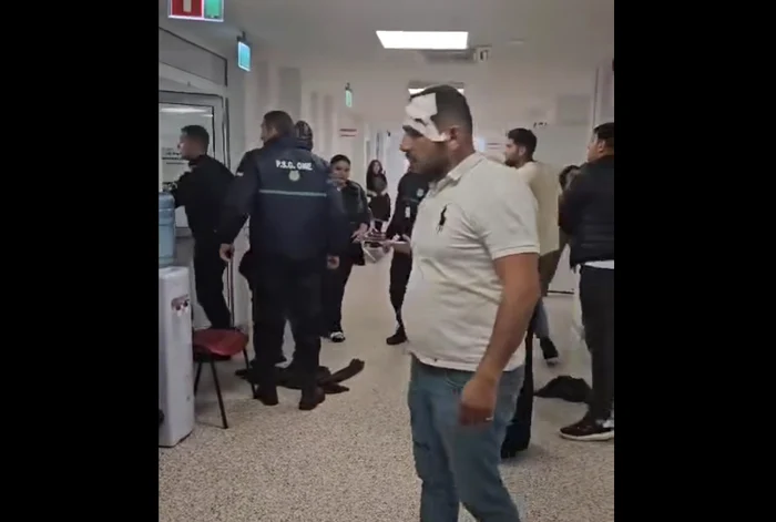 Bătaia a continuat la spital. FOTO: captură Gorj TV