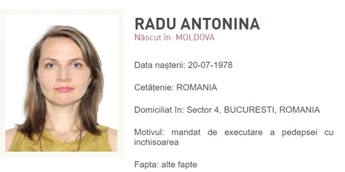 Antonina Radu - urmarire generala FOTO Poltia Romana