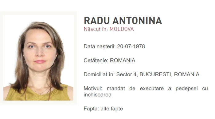 Radu Antonina Captură Poliţia România