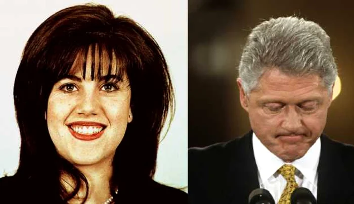 Monica Lewinski şi Bill Clinton, protagoniştii celui mai mare scandal sexual de la Casa Albă FOTO Profimedia