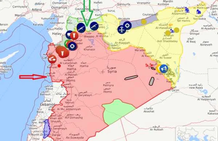 Harta cu situaţia militară din Siria, la 07.03.2020. Sursa: syrialiveuamap