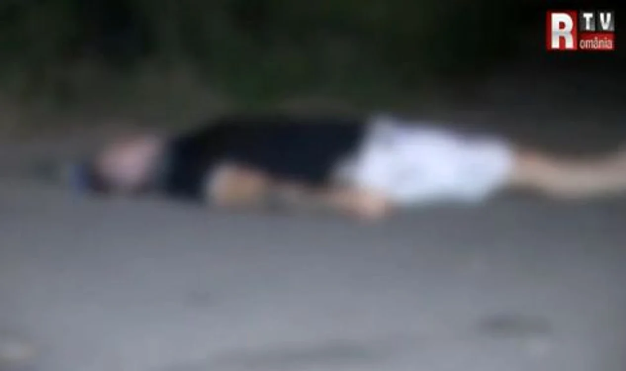Bărbatul a fost împuşcat în plină stradă, luni seară, la Piteşti. (captură RTV)