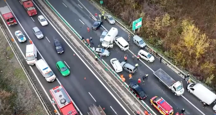 carambol 12 masini pe A3, captură video jpg