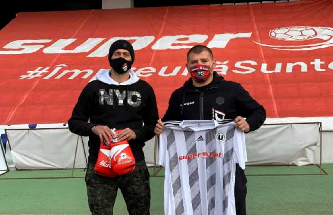 Gabi Tamaş (stânga), alături de Cătălin Moroşanu pe Cluj Arena