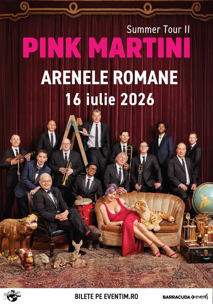 Barracuda & Events prezintă Pink Martini, într-o formulă specială cu Storm Large, concert-eveniment la Arenele Romane pe 16 iulie 2026