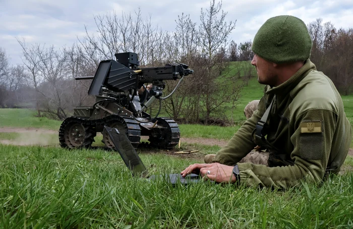 Platforma robotică Gnom pe frontul din Ucraina FOTO EPA-EFE