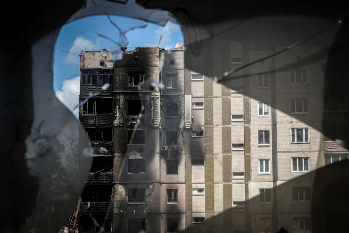 Razboi Ucraina Rusia bloc bombardat in Irpin. FOTO Getty Images