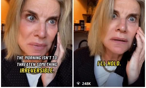 O comediantă americană a devenit virală după ce a „cerut azil” la Ambasada României, într-un videoclip satiric FOTO: captură Instagram